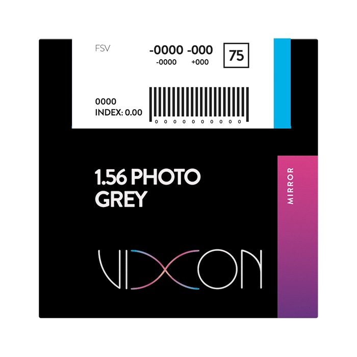 Vixon 1.56 Foto Gris Terminado Visión Simple 70 Mirror Icy Blue