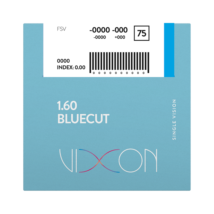 Vixon 1.60 Bluecut Terminado Visión Simple 75/70 (AR AZUL) Rango Extendido