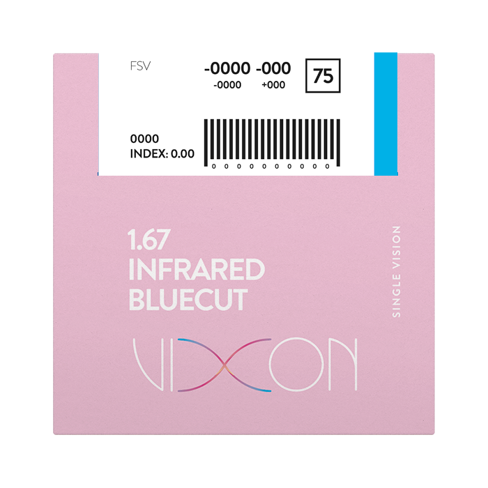 Vixon 1.67 Bluecut INFRARED Terminado Visión Simple 70/65 AR