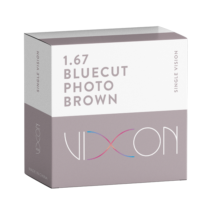 Vixon 1.67 Bluecut Foto Marrón SPIN Semiterminado Visión Simple 75 HC